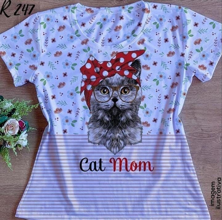 Tshirt Babylook Cat Mom