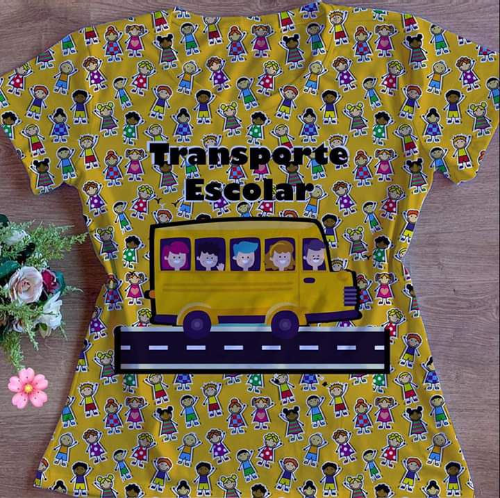 Tshirt Feminina Babylook Transporte Escolar