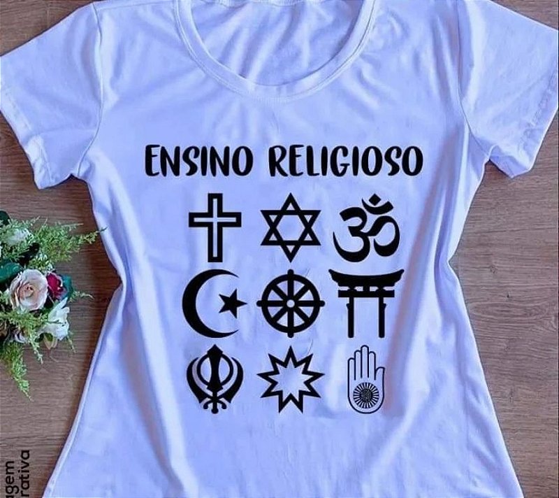 T-shirt babylook no Atacado Feminina Ensino Religioso