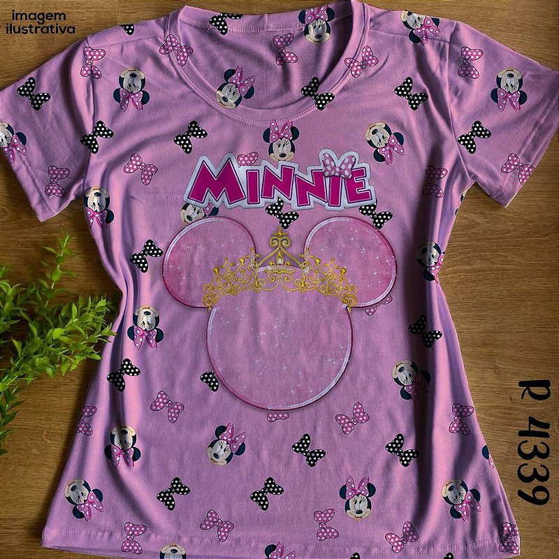 T-shirt Babylook Feminina No Atacado Minnie