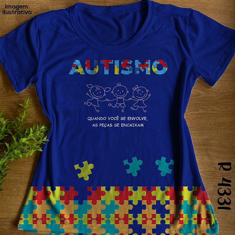 T-shirt Babylook Feminina no Atacado Autismo