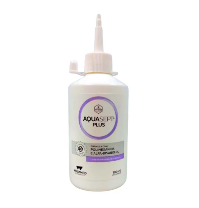 Aquasept Plus Solução Polihexanida PHMB Almotolia 100ml - Walkmed ...