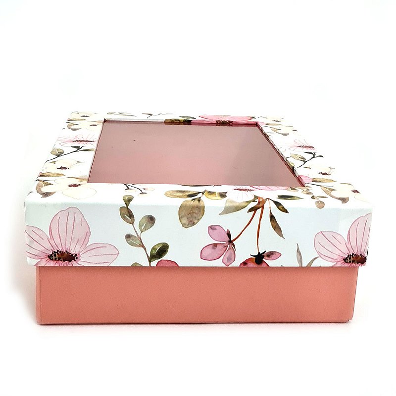 Caixa de presente Estampada C/ Visor 20x15x6 Floral Fidji - CraftImbui
