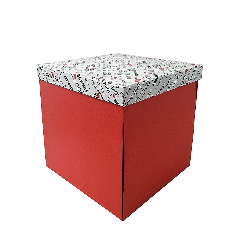 Caixa surpresa/explosão 15x15x15 Tampa plotada I Love You - CraftImbui