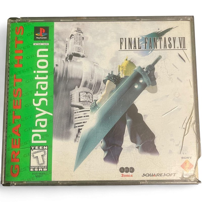 Jogo PS1 Final Fantasy 7 Greatest Hits - Squaresoft - Gameteczone