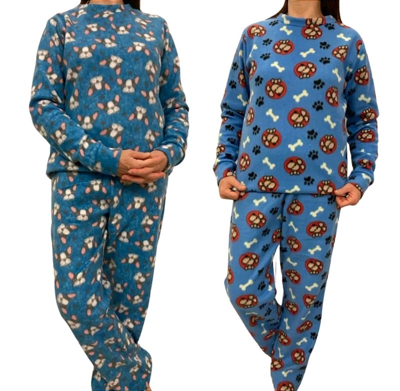 Pijama Soft Conjunto Blusa e Calça Plush Inverno Feminino