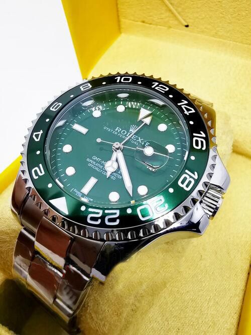rolex prata e verde
