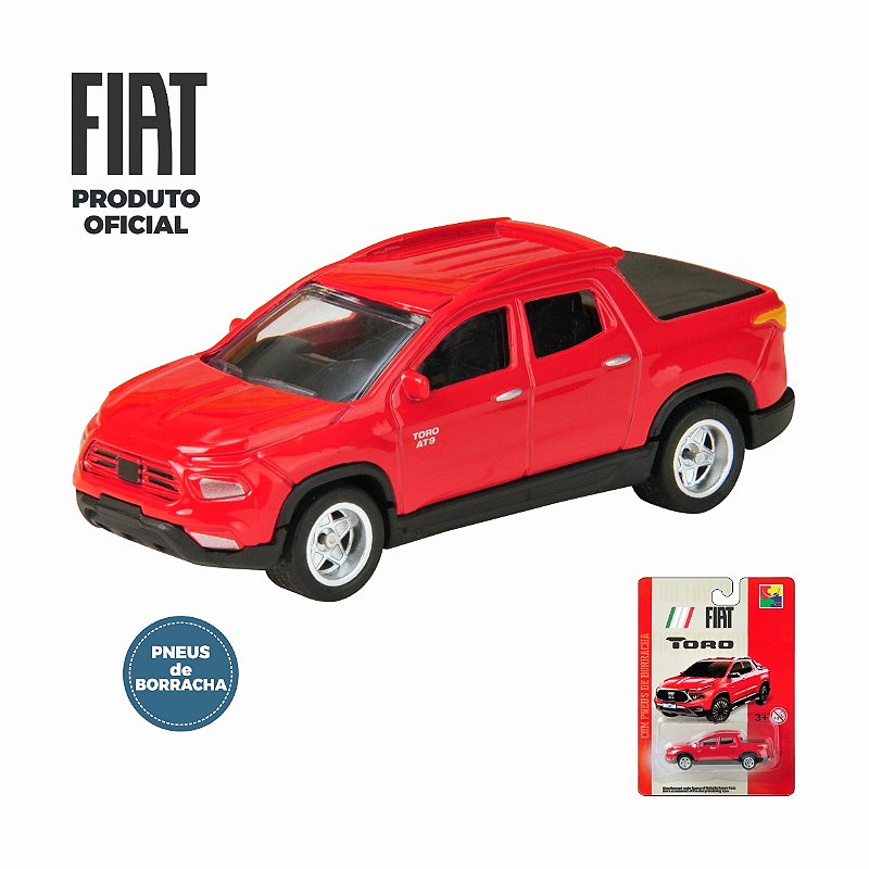 Fiat Toro vermelha CKS - Escala 1/64 - Pneus de Borracha