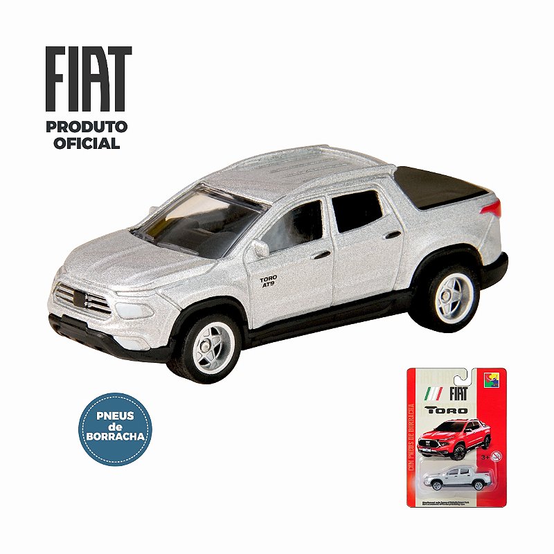 Fiat Toro prata CKS - Escala 1/64 - Pneus de Borracha