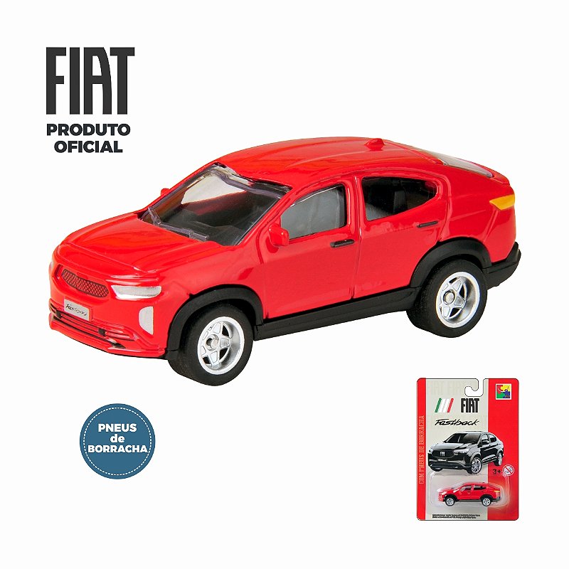 Fiat Fastback vermelho CKS - Escala 1/64 - Pneus de Borracha