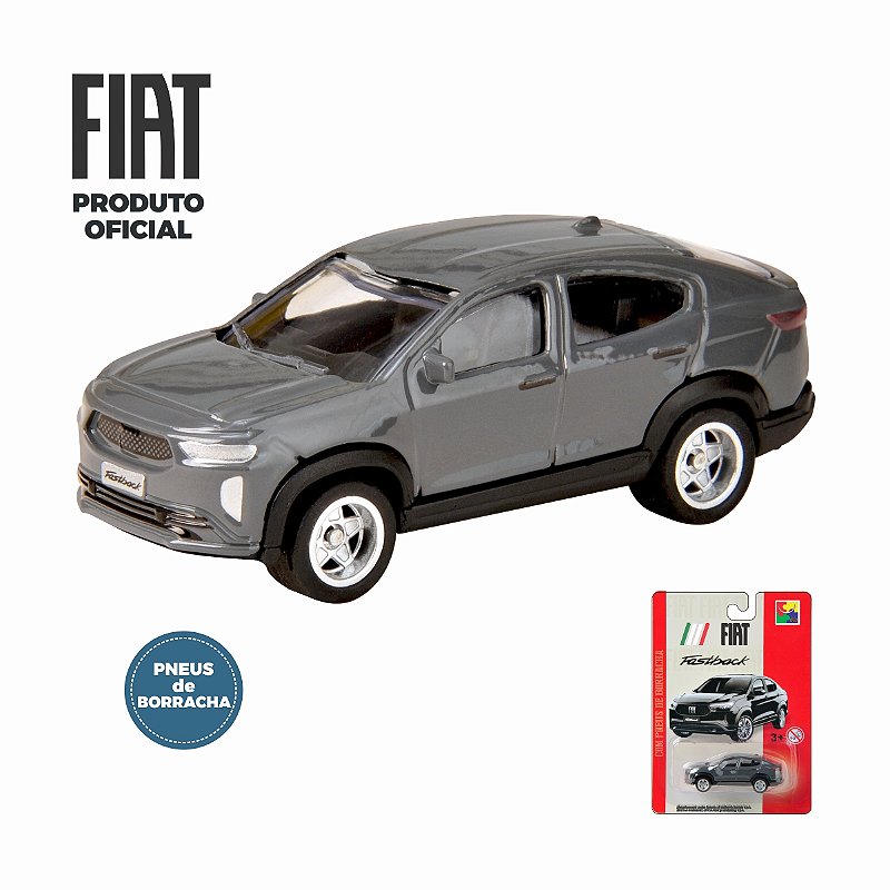 Fiat Fastback cinza CKS - Escala 1/64 - Pneus de Borracha