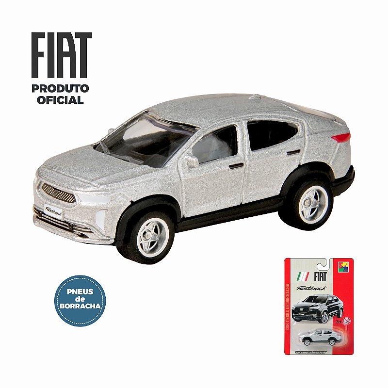 Fiat Fastback Prata CKS - Escala 1/64 - Pneus de Borracha