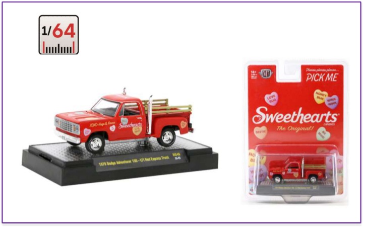 Caminhonete Dodge LiL Express Sweetheart - M2 Machines - Escala 1/64 - Metal e pneus de borracha