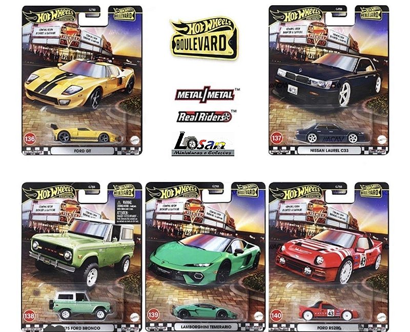 Set Boulevard - Hot Wheels Premium - Escala 1/64 - Metal e pneus de borracha