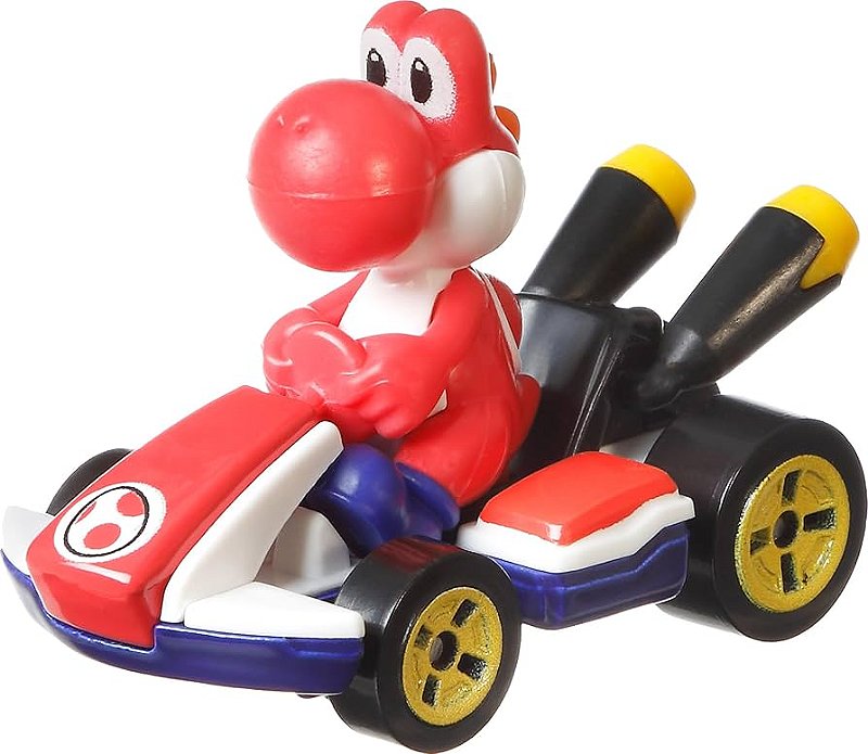 Yoshi Vermelho - Standard Kart - Hot Wheels 1/64 - Mario Kart