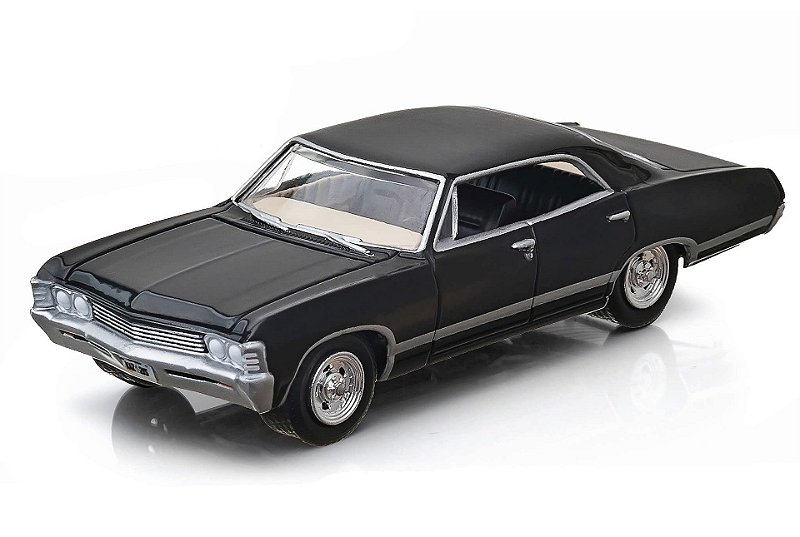 Impala Sport Sedan 67 - Greenlight - Escala 1/64 - Supernatural - Metal e pneus de borracha