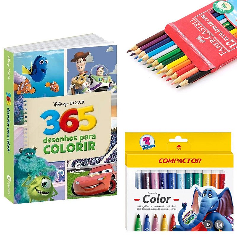 Livro Infantil 100 Atividades Disney Pixar Colorir Desenhar Jogos Diversos  Pintar