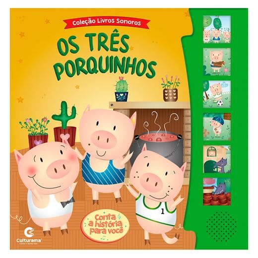 Livro Brinquedo Ilustrado Sonoro Três Porquinhos - Culturama - Loja Kento -  Papelaria, material para escritório e informática.