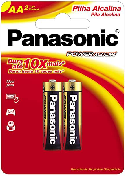 Pilha AA 1,5V LR6 Panasonic Alcalina