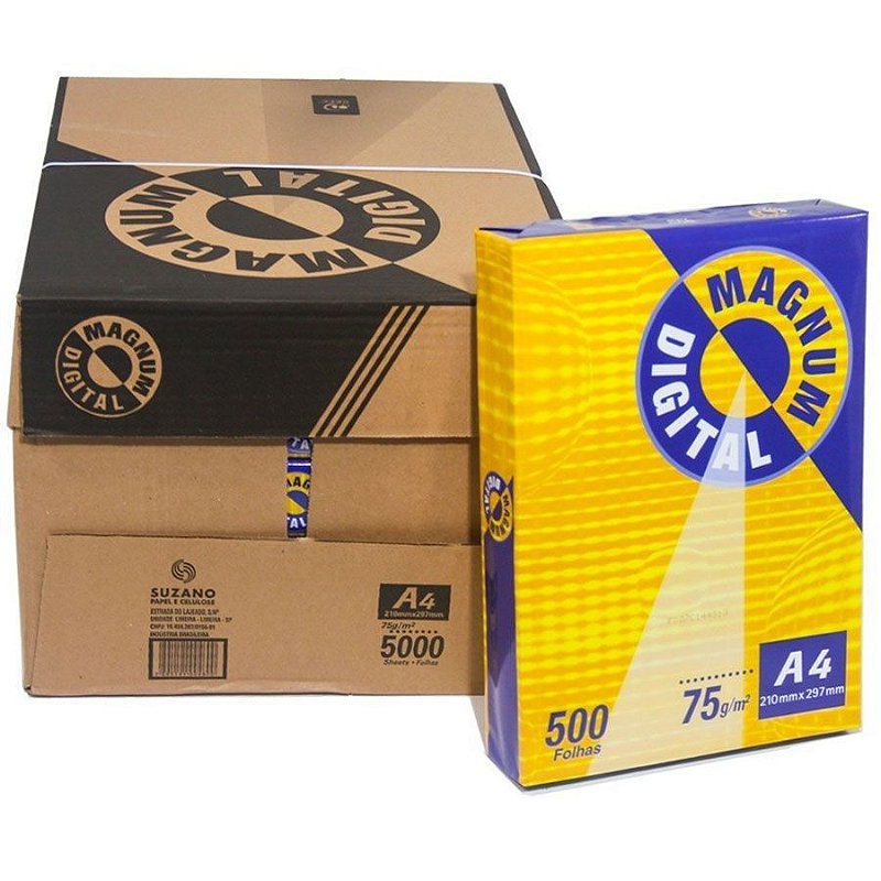 Papel Sulfite A4 75g Cx C10 Resmas Magnum Loja Kento Papelaria Material Para Escritório 0361