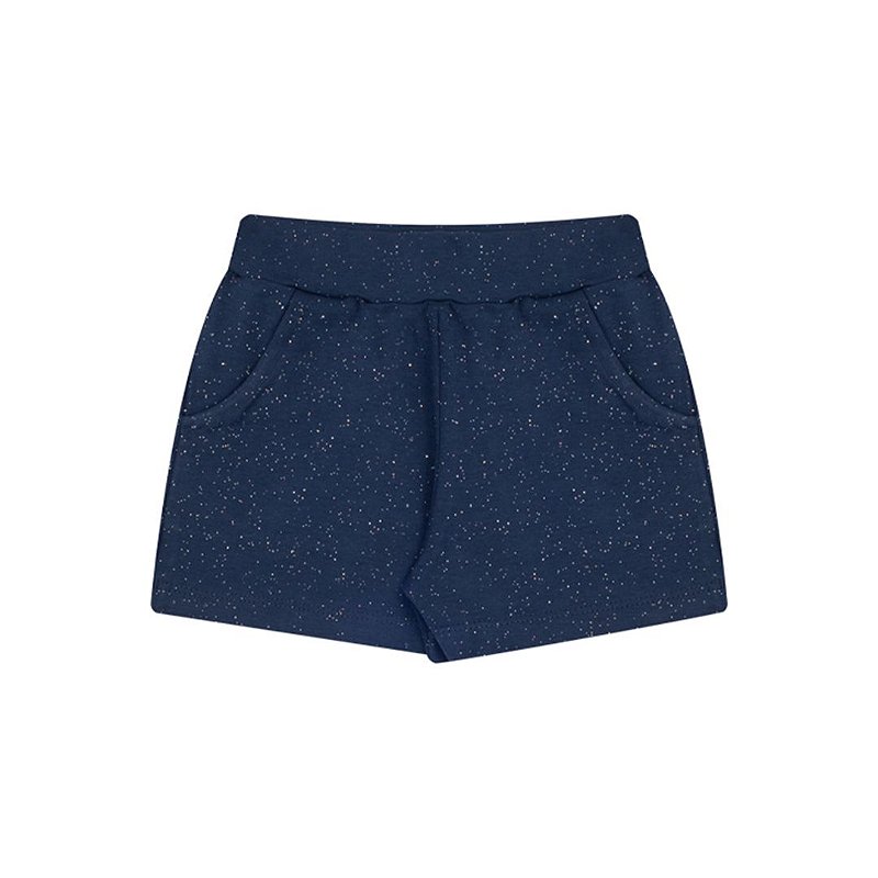 Shorts de cotton cor marinho com brilho - Moda casual e sleepwear