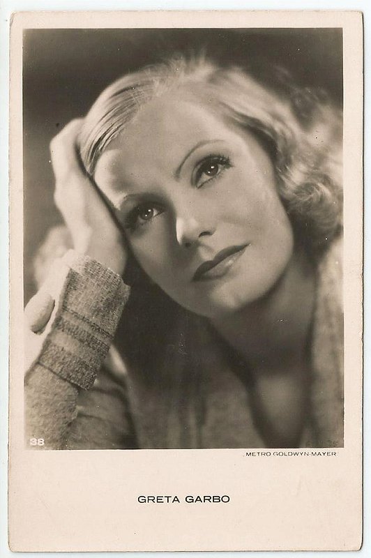 Cartão Postal Antigo Original, Fotografia da Atriz Greta Garbo , Hollywood, Moda