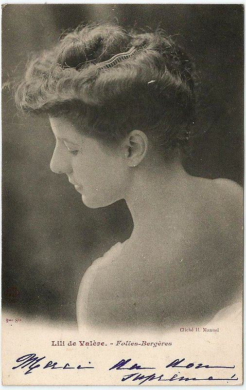 Cartão Postal Antigo Original, Fotografia da Atriz de Teatro Francesa Lili de Valère