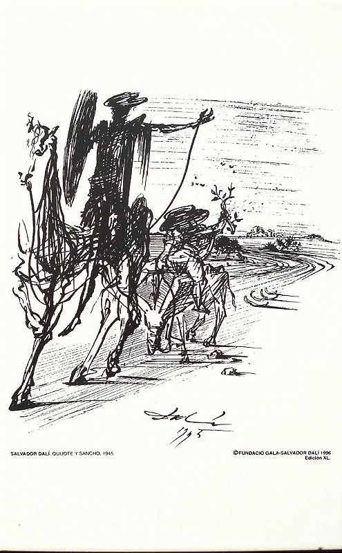 Dalí , Salvador- Azulejo C/ Imagem de D. Quixote Assinado na Matriz, obra de 1945 Reproduzida em 1996 pela Fundação Dalí