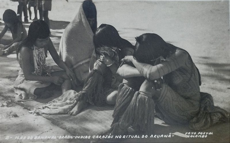 Cartão Postal Antigo Original, Ilha do Bananal, Indios Carajás, Ritual do Aruanã - Não Circulado