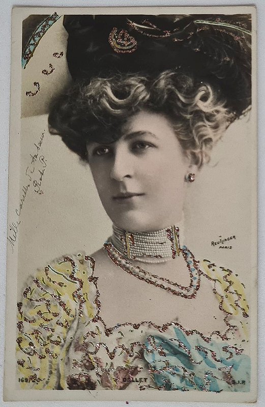 Cartão Postal Antigo, Fotografia Original de Dallet, Atriz Francesa de Teatro de Variedades Vaudeville