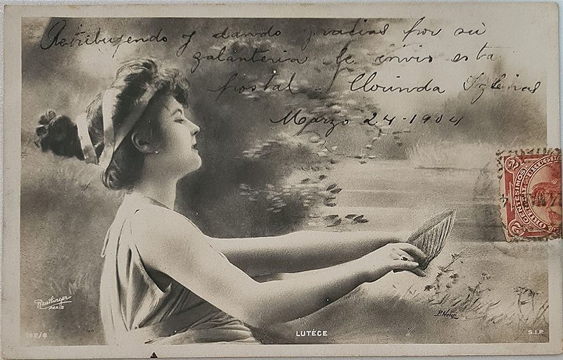 Cartão Postal Antigo, Fotografia Original de Lutéce, Atriz Francesa de Teatro de Variedades, Vaudeville