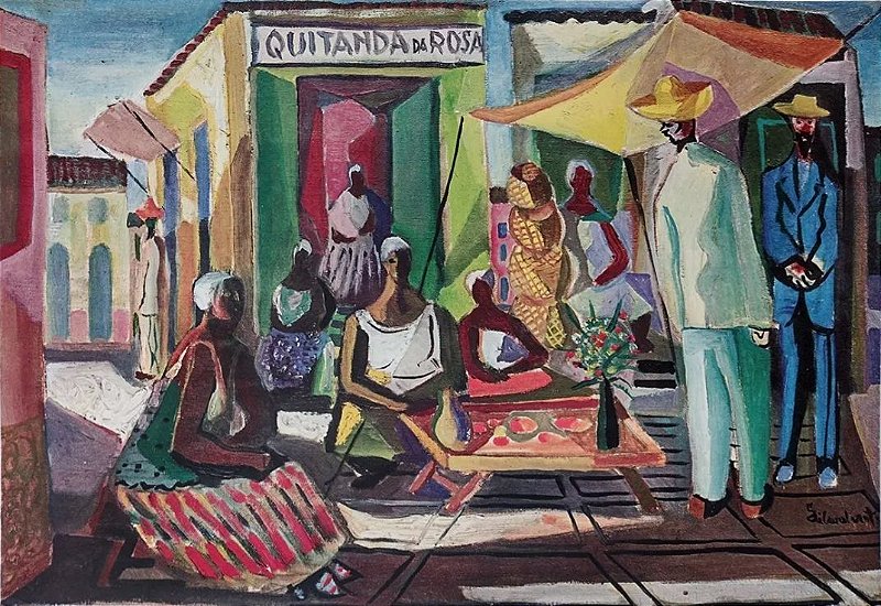 Di Cavalcanti - Estampa, Quitanda da Rosa, 1964