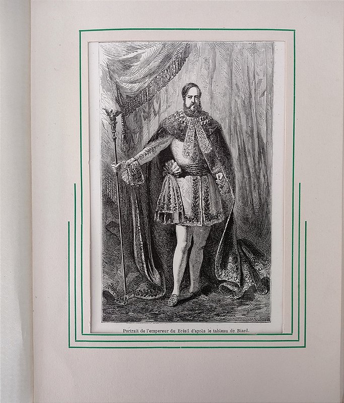 Brasil Império - Dom Pedro II, Imperador do Brasil - Gravura original de 1862 de Edouard Riou