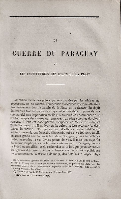Guerra do Paraguay e as Instituições dos Estados do Prata, 1866