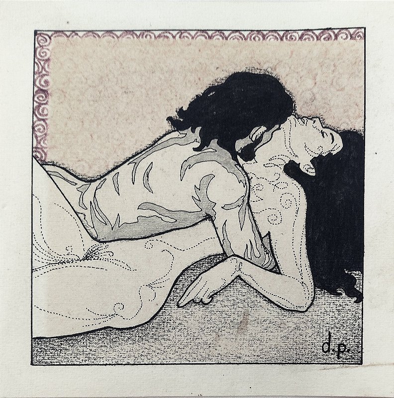 Darcy Penteado - Desenho em Técnica Mista, Série Erótica, Assinado