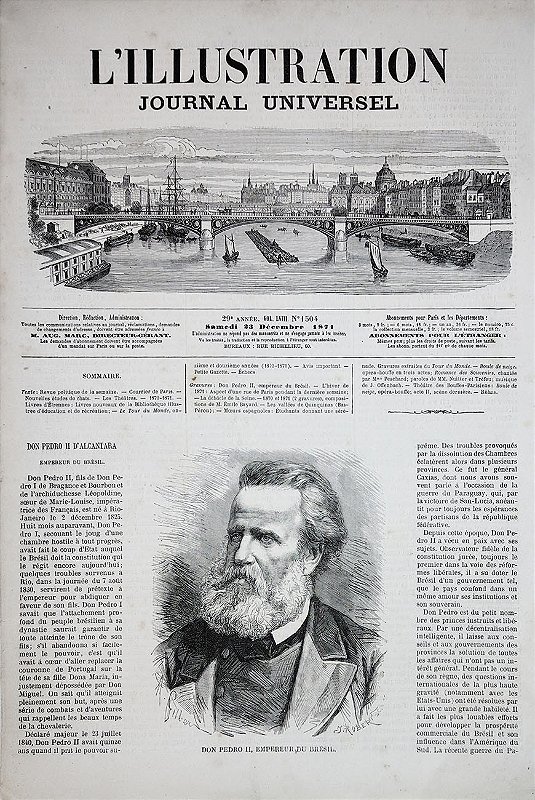 Familia Imperial - Dom Pedro II - Reportagem no Jornal Francês L´Illustration Original de 1871