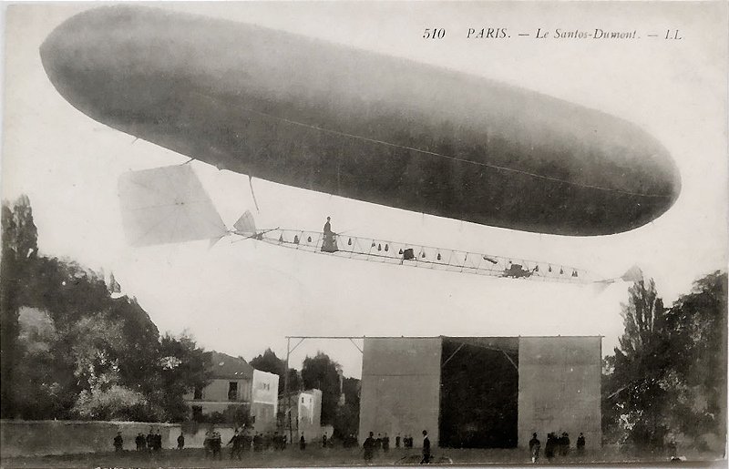 Aviação - Santos Dumont - Balão Dirigível - Cartão Postal Antigo, Não Circulado