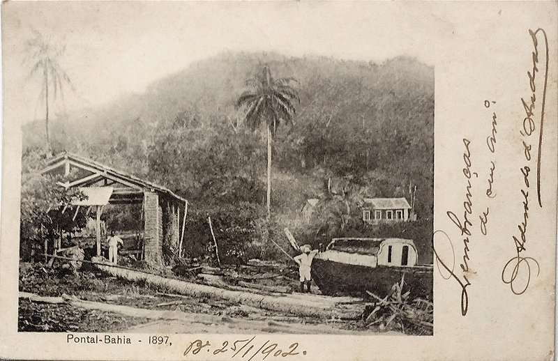 Bahia – Pontal em 1897. Cartão Postal antigo original,  circulado em 1902