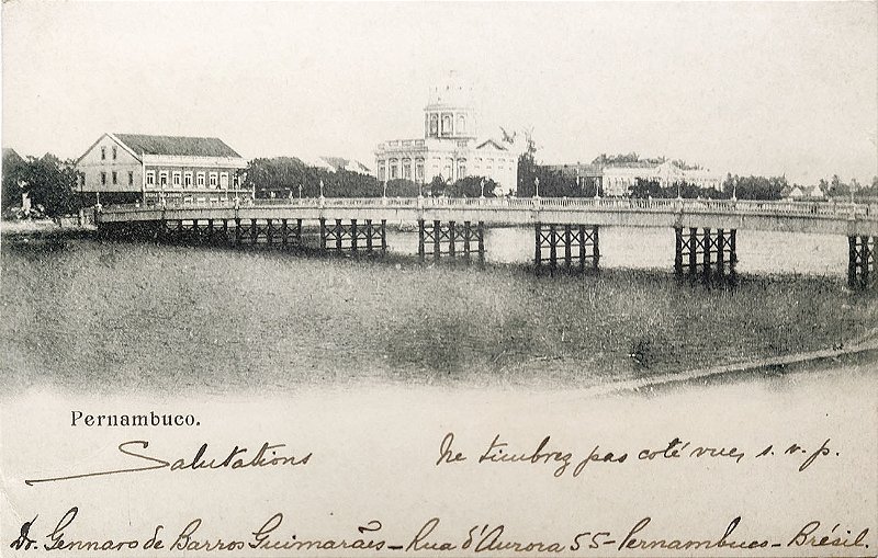 Pernambuco – Recife – Cartão Postal antigo original, circulado em 1909