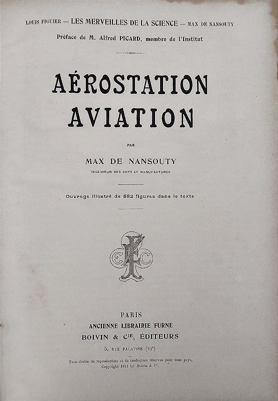 Aviação, Santos Dumont,  1911 - Max de Nansouty, Aerostation Aviation