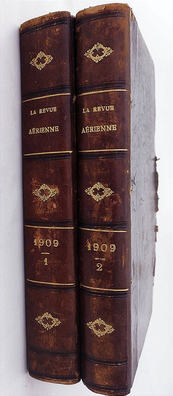 Aviação, Santos Dumont - Raro, Completo com 2 Volumes, La Revue Aérienne, de Émile Mousset, 1909