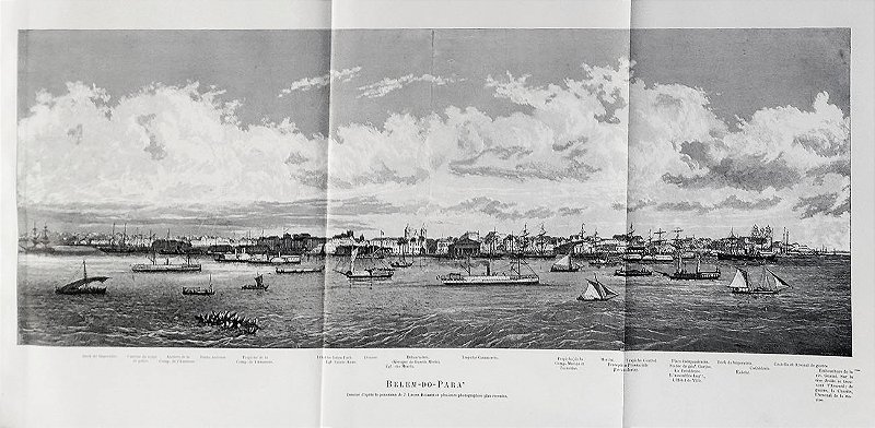 Belém do Pará - Gravura Original Antiga de 1889, Rougeron Vignerot