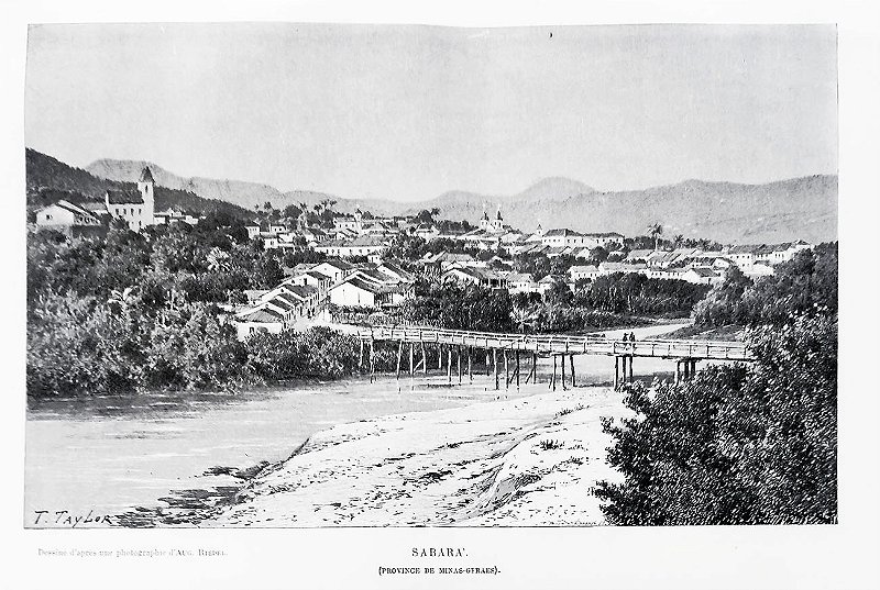 Minas Gerais, Sabará - T. Taylor - Gravura Antiga Original de 1889