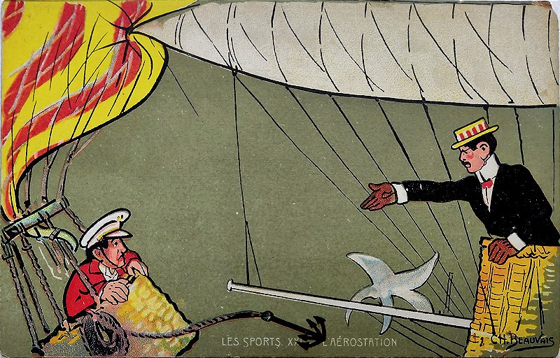 Aviação - Santos Dumont, Caricatura Ilustrada do Aviador, Raro Cartão Postal antigo