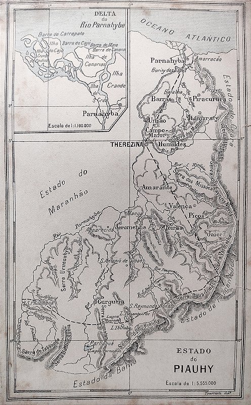 Piauhy - Piauí -  Mapa Antigo, circa 1870