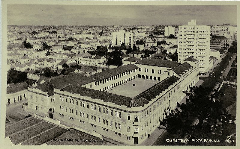 Curitiba Vista Parcial - Paraná - Faculdade de Filosofia - Cartão Postal Antigo Original, Não Circulado