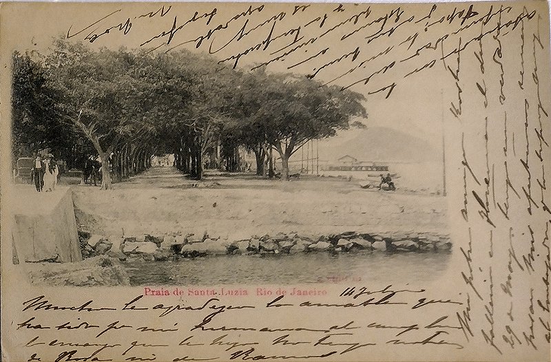 Rio de Janeiro - Praia de Santa Luzia - História Postal - Cartão Postal Antigo, circulado em 1903