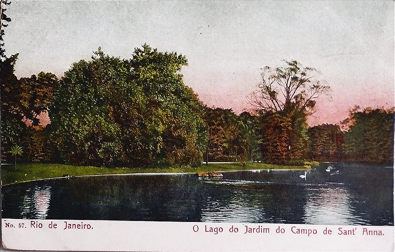 Rio de Janeiro - O Lago do Jardim do Campo de Santana - Cartão Postal Antigo, não circulado
