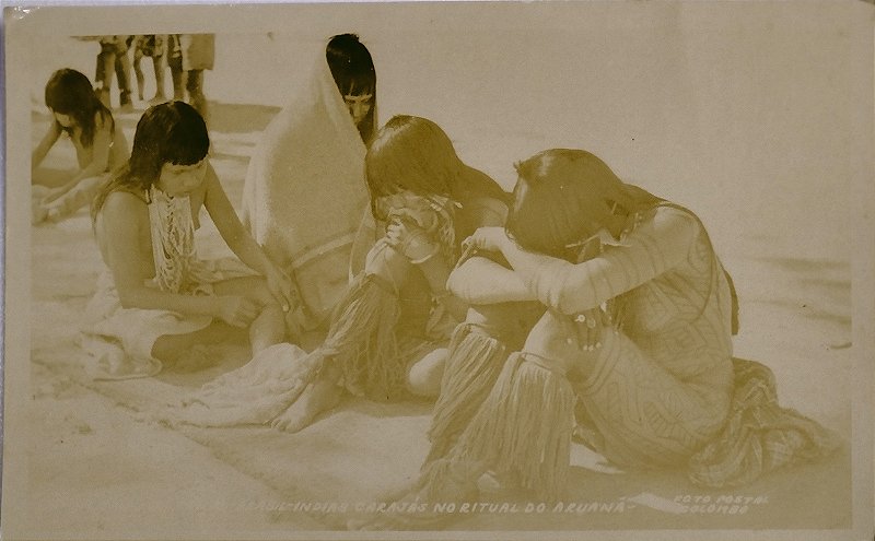 Araguaia - Índios Carajás no Ritual do Aruanã - Cartão Postal Antigo, não circulado