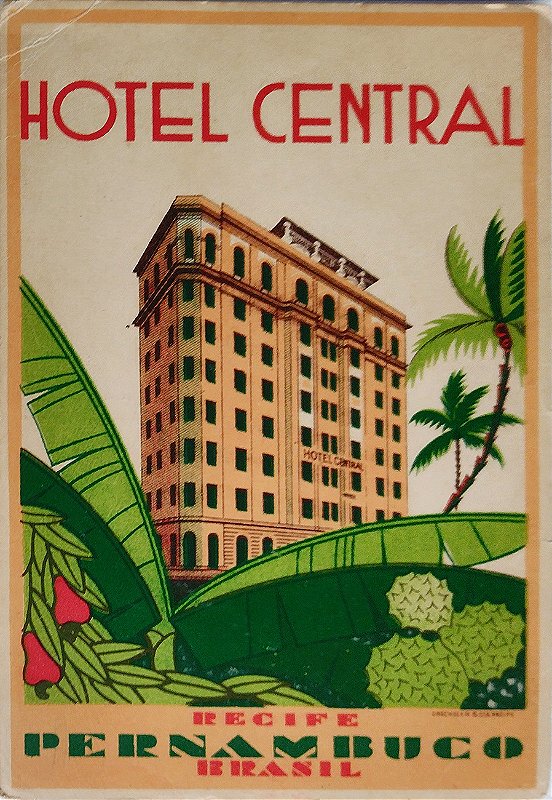 Pernambuco - Recife - Hotel Central - Cartão Postal Antigo, não circulado